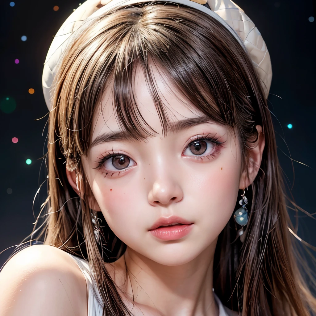 NSFW, 8k, High-level, absurd, masterpiece, best quality, primitive, very detailed CG, very detailed wallpaper, perfect lighting, Extremely detailed (((The personifying " Nami ONE PIECE " as a Little Girl))), MysticSight, Tyndall effect, Tyndall scattering, Studio gray background with (many Dazzling RainbowColor particles BokeH:1.28), (RoundlyButts, ThighGap), (Exposed:0.4), (Assfocus with looking ahead), BREAK (NOGIZAKA face variations) Extremely Detailed very KAWAII face variations, perfect anatomy, Childish, captivating gaze, elaborate detailed Eyes with (sparkling highlights:1.28), long eyelashes、Glossy RED Lips with beautiful details, Coquettish tongue, Rosy cheeks, Radiant PearlSkin with clear transparency . { (Dynamic LifeLike expressions:1.4) | :d) }, (large eyes:-1) .