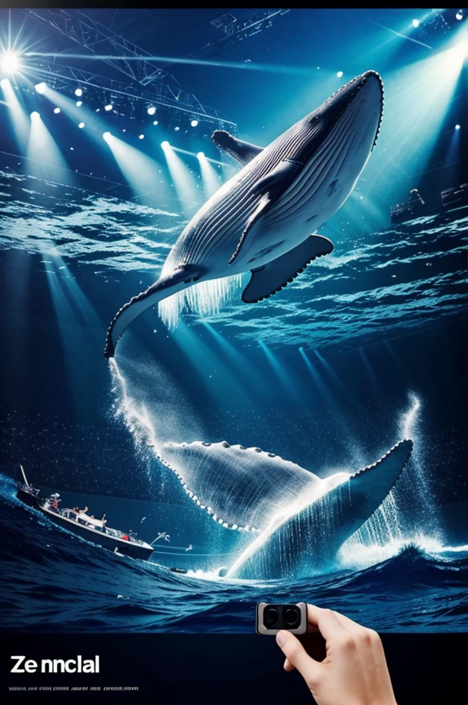 generate 5 photo an concert concept whale 52Hz