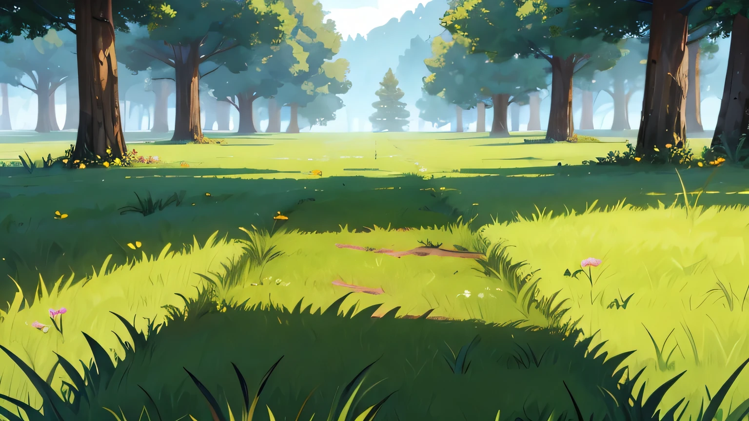 GRASS FLOOR AS PNG BASE FOR VIDEO GAME 3RD PERSON VIEW IN FOREST
