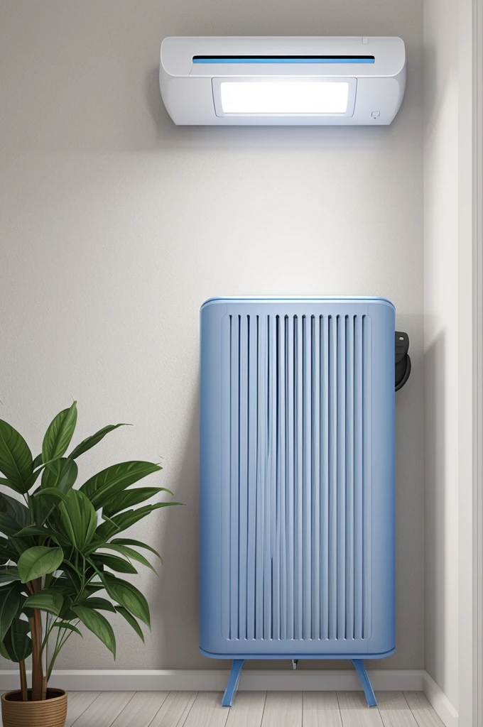 Blueprint sketch of wall aircond that has humidifier inside it
