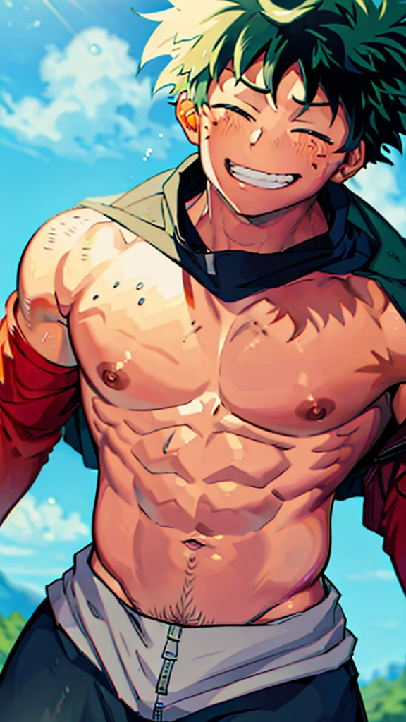 Bakugo Katsuki, ((big pecs:1.3)), handsome