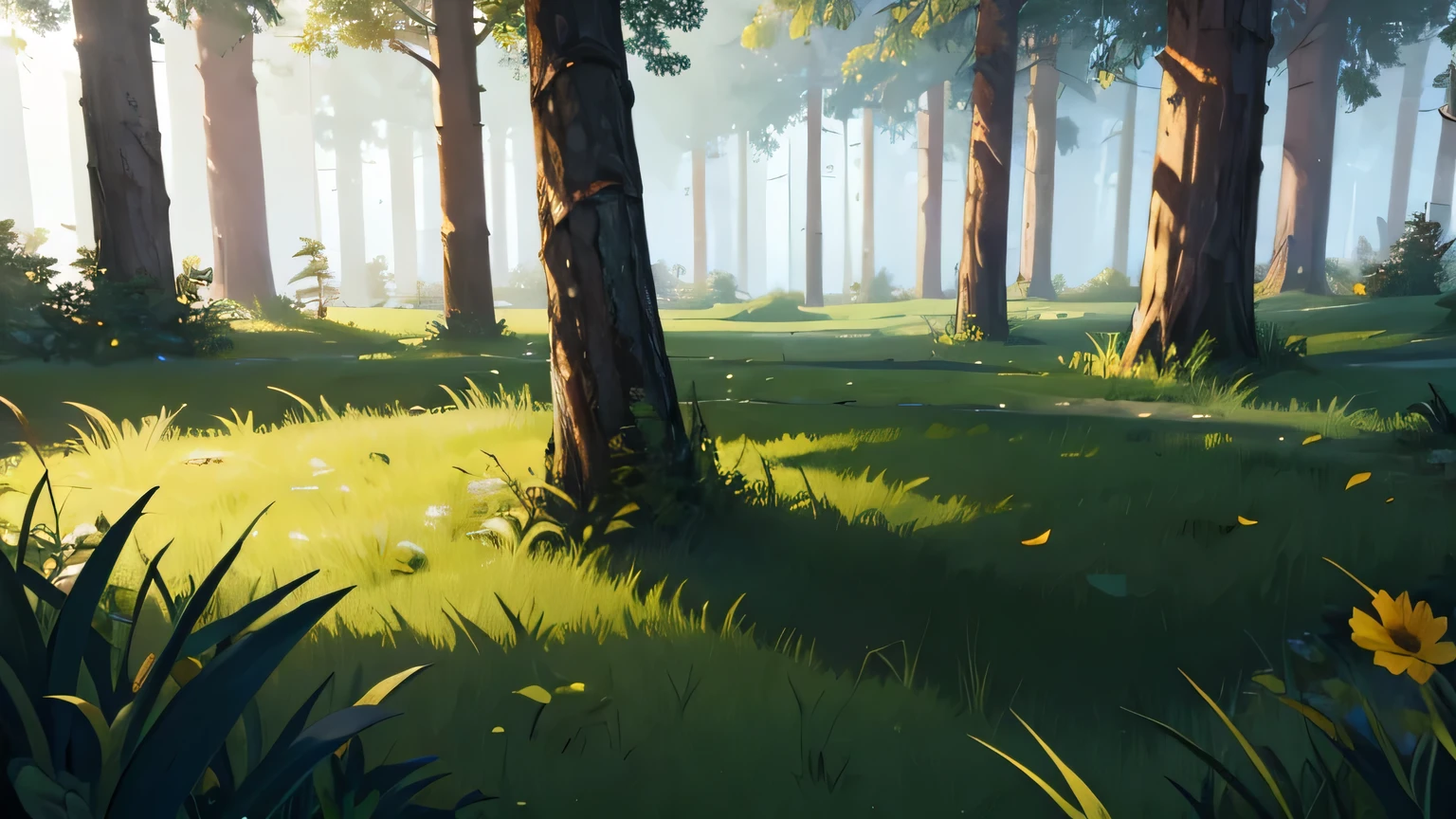 GRASS FLOOR AS PNG BASE FOR VIDEO GAME 3RD PERSON VIEW IN FOREST