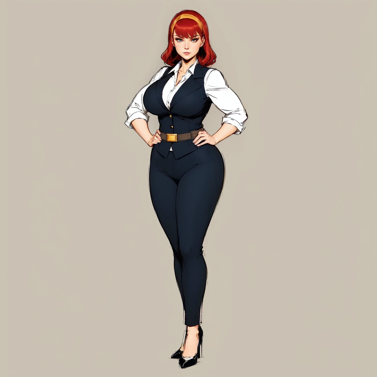 a cartoon of a woman in a black suit and white shirt, anya from spy x family, full body portrait of jean grey, character full body portrait, women full body, full body character portrait, official character art, full-body character portrait, single character full body, dinah drake, full length character, character is in her natural pose