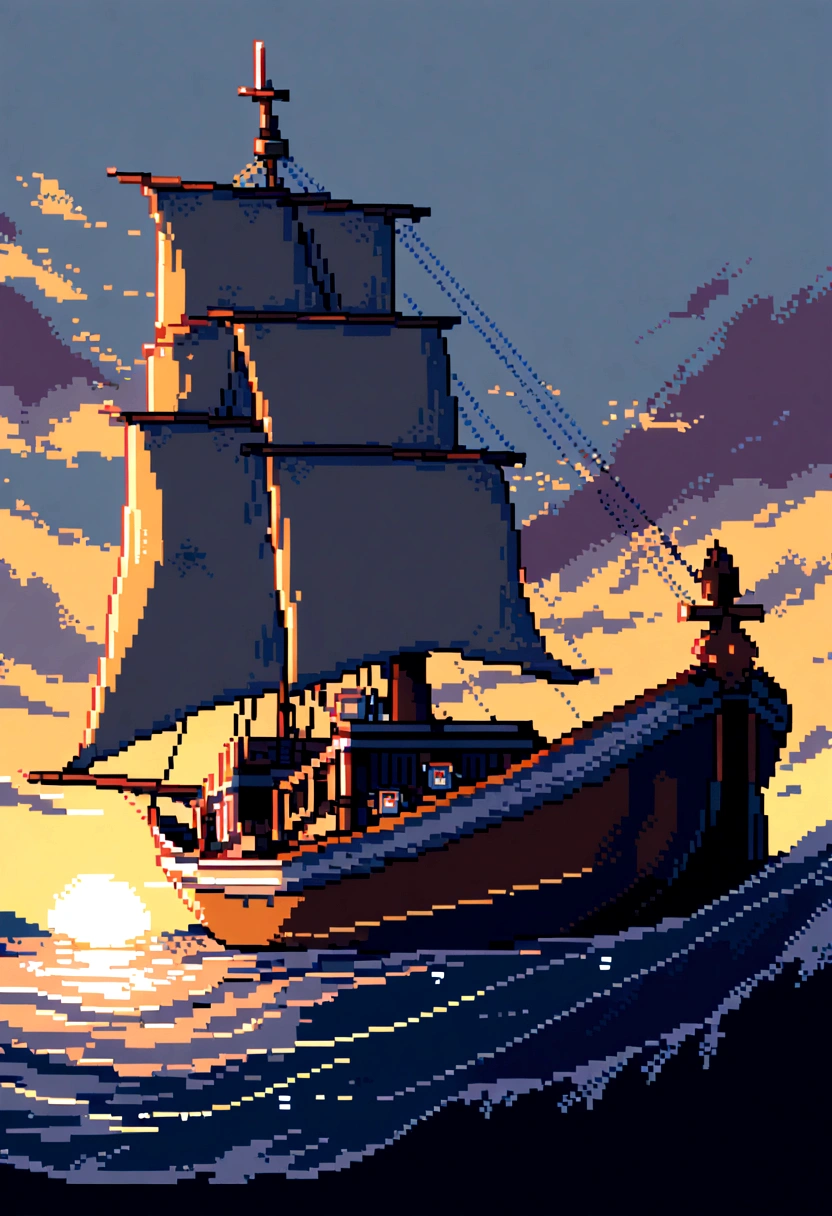 make a small pixel art boat