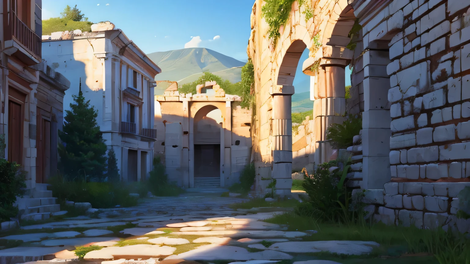 ROCK FLOOR AS A PNG BASE FOR VIDEO GAME 3RD PERSON VIEW IN A GREEK CITY FROM THE 1ST CENTURY AD