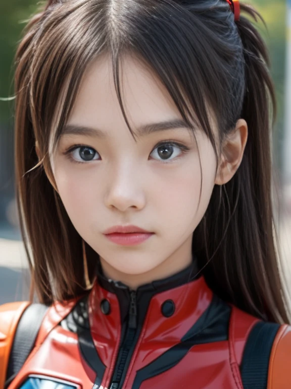 (masterpiece:1.4、Highest quality)、(Intricate details)、Unity8k wallpaper、Super detailed、Beautiful and mysterious、Detailed Background、Realistic、alone、Perfectly detailed face、Detailed blue eyes、Very detailed、blush、hair ornaments、Chignon Mahogany Hair、(Blonde)、Plug Suit 02,Shikinami Asuka Langley、Evangelion、Looking into the camera、Look forward、cute、Full Body Suit、Black Background、Large Breasts