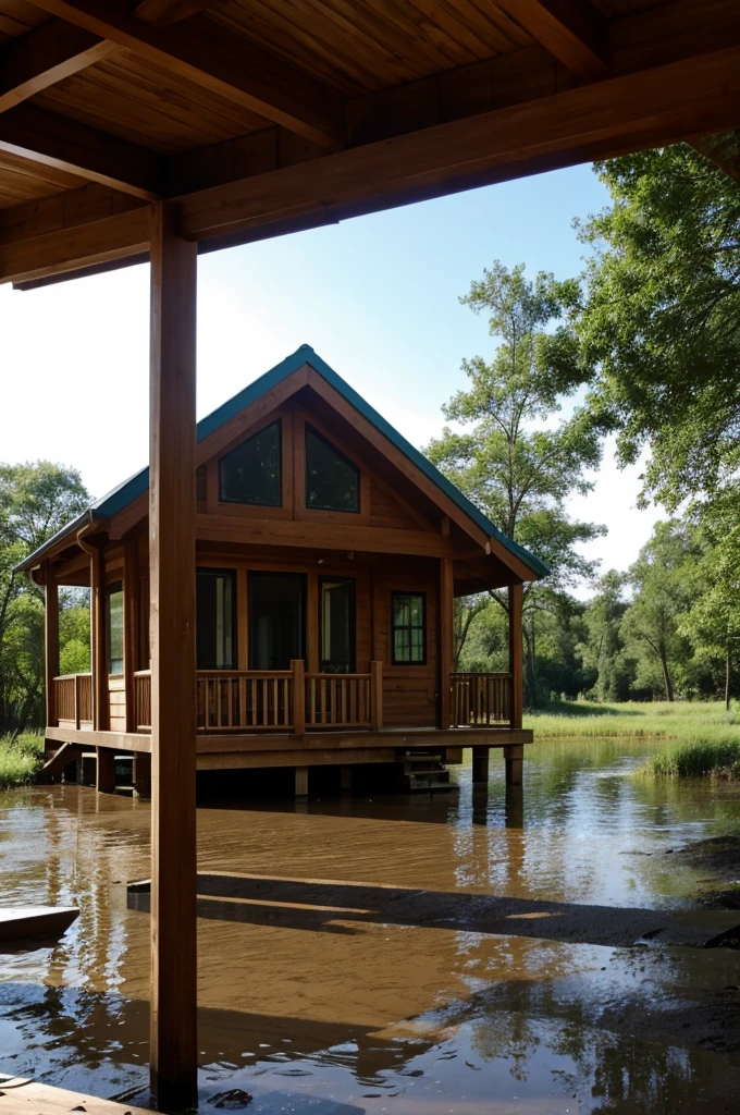 cottage made out of swamp wood and mud