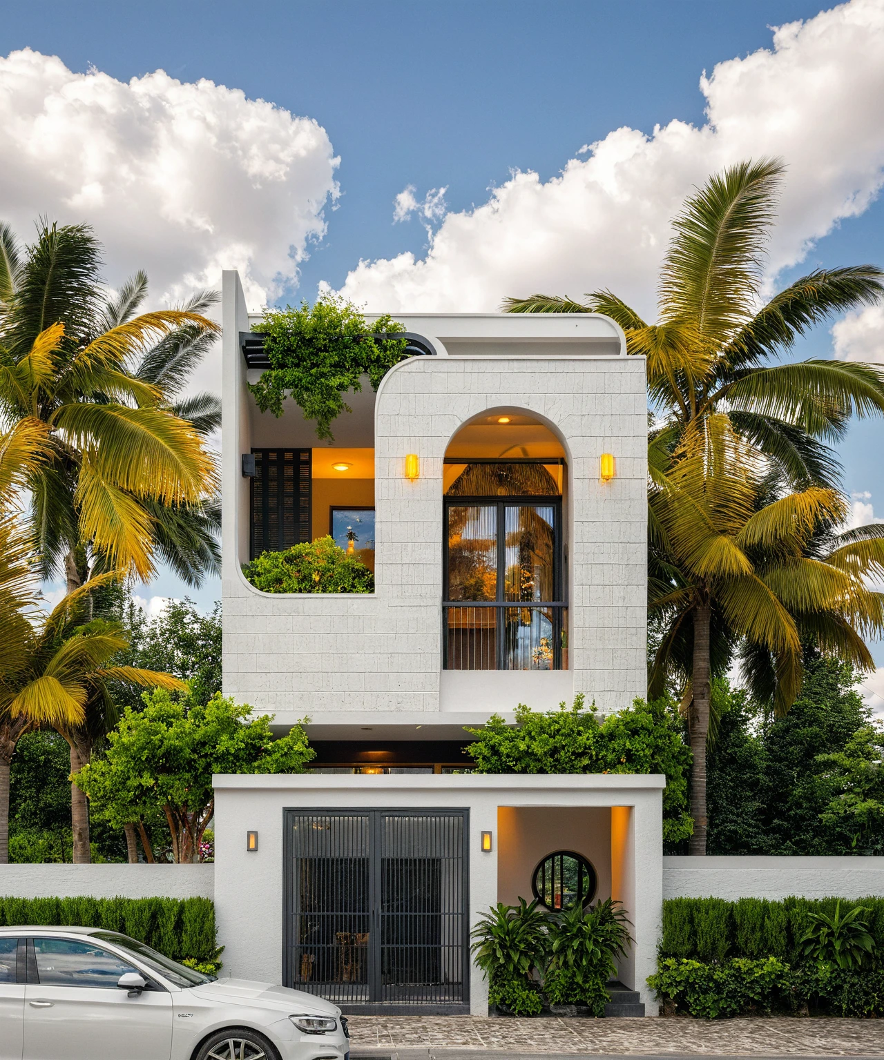 Raw photo,Masterpiece, high quality, best quality, authentic, super detail,
outdoors, onestoreyvillaXL, aiaigroup, house style modern on the street ,stairs, white wall
road,pavement, grass, trees, sky, cloud, (daylight:1.1)