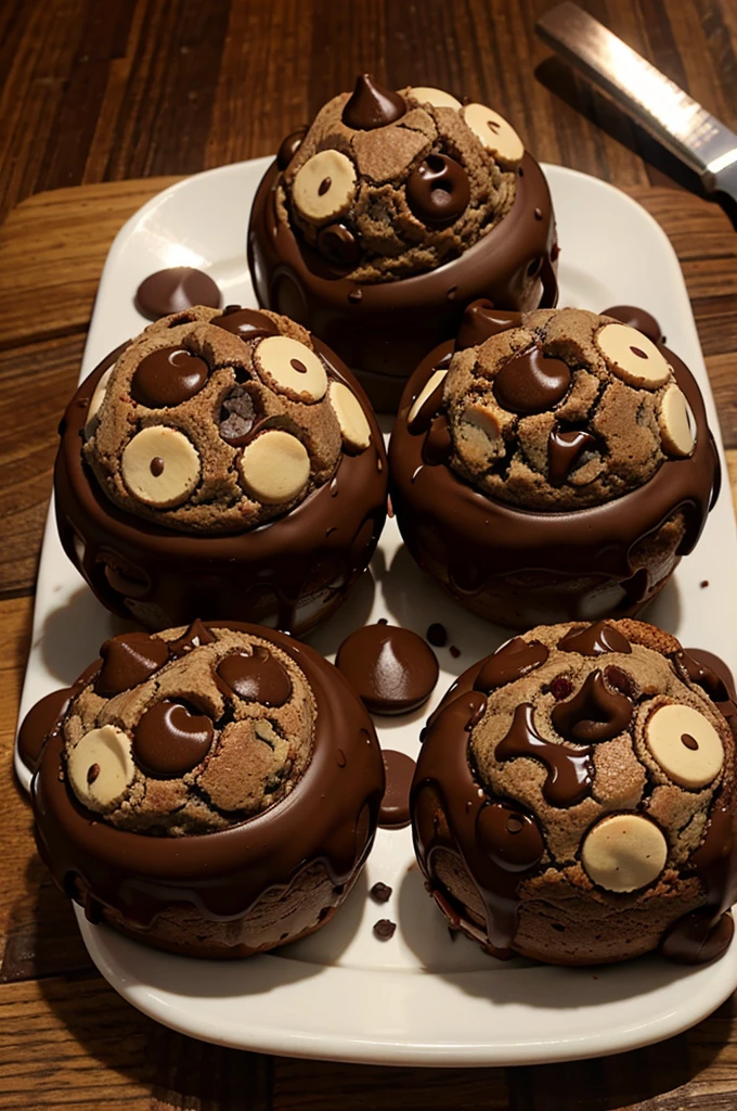 Chocolate Chip Cookie Dough Brownie Bombs