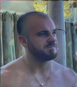 RAW Photo, an angry redneck 25yo man, short hair, (broad shoulders:0.6), (skin imperfections), flash photography, group photo, multiple boys, sleepover atmosphere, homoerotic, undressing, kissing, high angle,