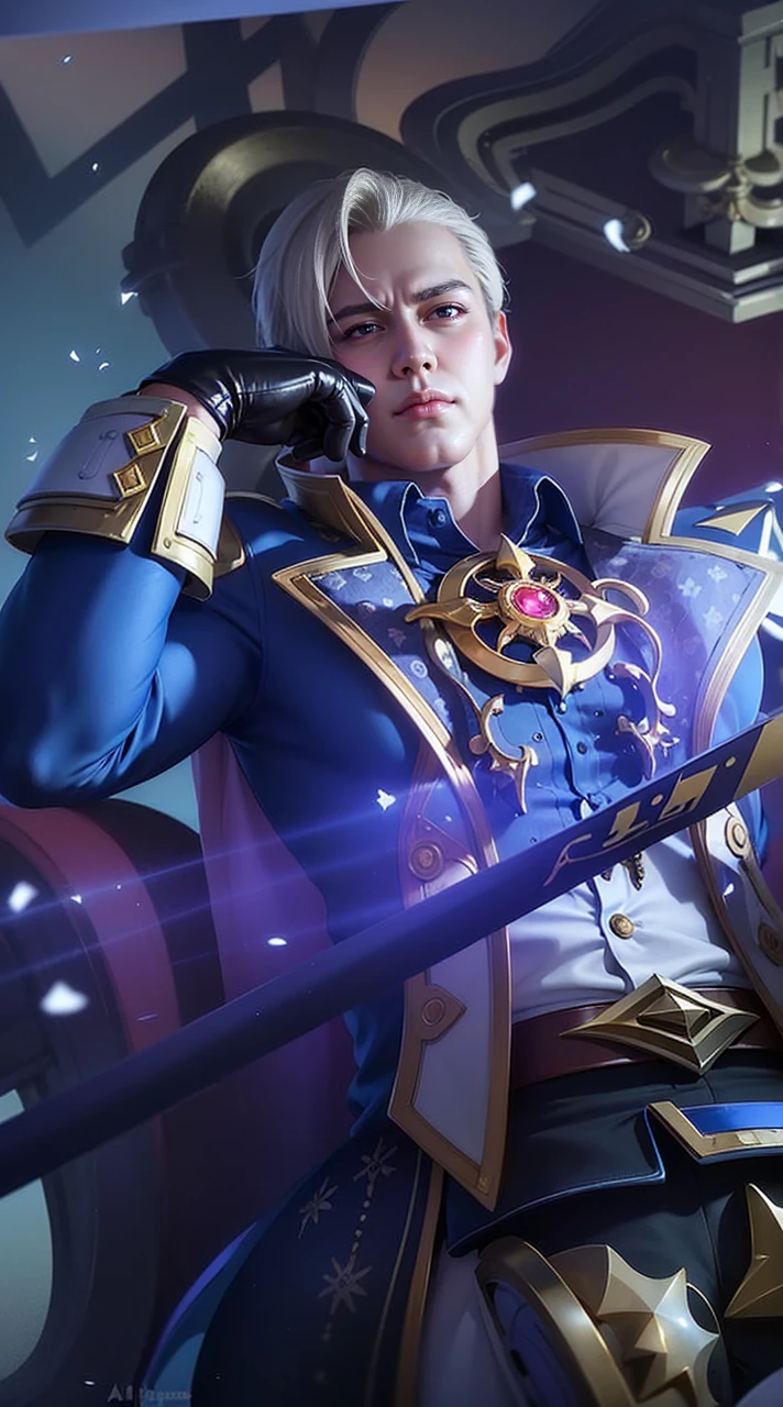 masculine male, masterpiece, ((perfect eyes)) best quality, (semirealism:1.9), beautiful lighting, (extremely detailed CG unity 4k fhd wallpaper), High Detail, Sharp focus, dramatic outdoors, there is a man that is playing tennis in the rain, ezreal (league of legends, heise jinyao, kda, tane skin, splash art, ashe, fanart, artgerm jsc, range murata and artgerm, riven, mobile legends, sakimichan, inspired by Li Shida, official splash art