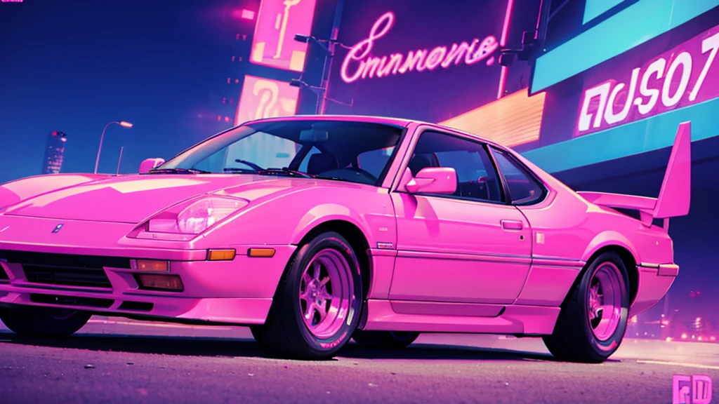 Retrowave synthwave car