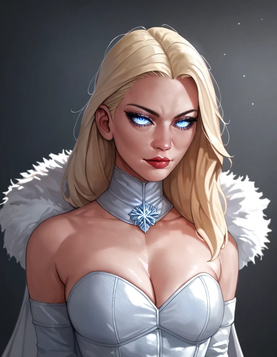 score_9, score_8_up, score_7_up, score_6_up, score_5_up, score_4_up, source_anime,((EF_WntXM_SDXL)), gorgeous emma frost female, beautiful eyes, seductive ,intense gaze,seductive expression,soft lighting,hentai, safe