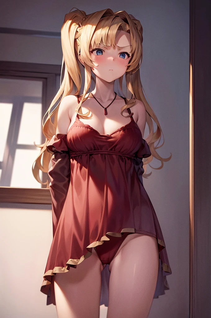great masterpiece、Super delicate、1girl in、、in one's underwear only、red lingerie、a necklace、large full breasts、all-fours、to close range、proximity、Kamimei、Looking up at me、red blush、Embarrassing、Troubled face、Slightly open ゼタ