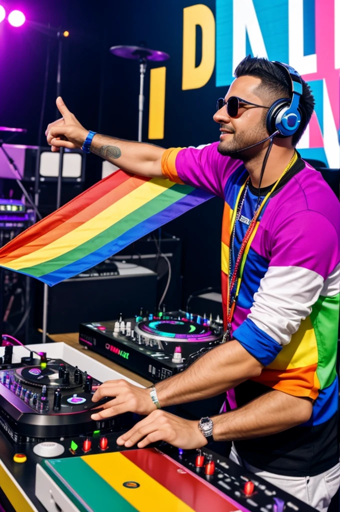 Dj gay celebrando el pride, circuit