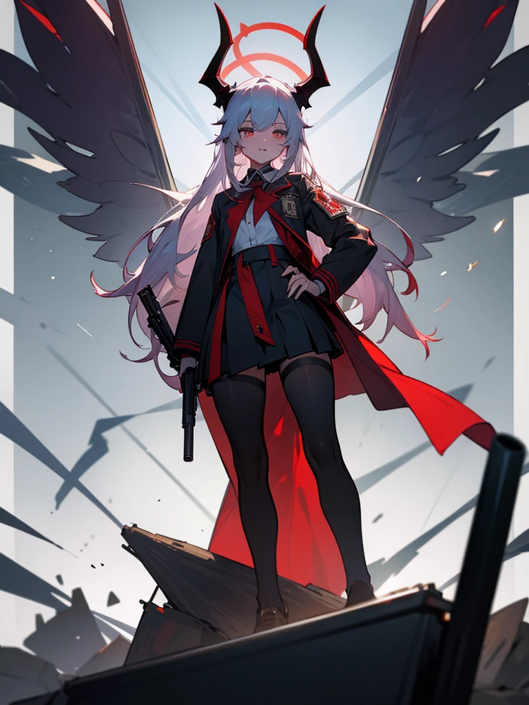 Devil's Horn，Big ，High School Students，Holding a gun，Humanity，halo