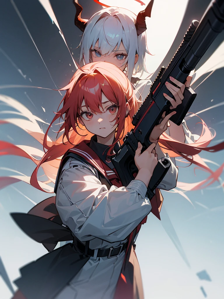 Devil's Horn,Big ,High School Students,Holding a gun,Humanity,halo