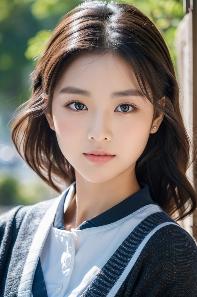 (8K, Raw-Foto, best quality, masterpiece:1.2),(realisti, foto realisti:1.4),(Hochdetailliertes CG Unity 8K-Hintergrundbild),(round face: 1.5), (detailed student:1.3),beautiful woman ,(boy, but very beautiful 25-year-old Korean,Cool eyes,astonished look,Looking forward,looking at the camera,Unforgettable eyes,The eyes are so beautiful.)