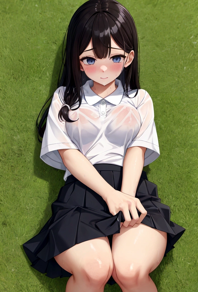 Golf Wear、Masturbation、Peek into the skirt from below、Drenched、Highest quality、Cute face