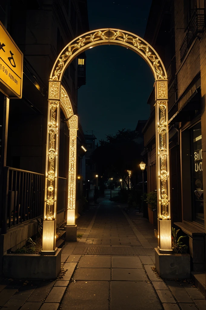 street arch, electric light, bling bling, modern, plait, lotus, bird, pattern, texture, 2d