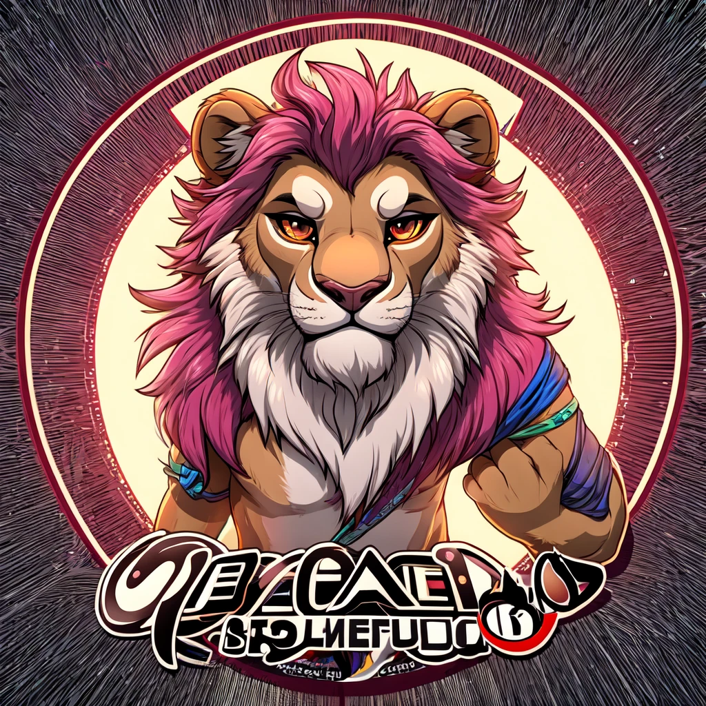 a design [lion], [soft neon light], sticker art, vector art and no backgroud