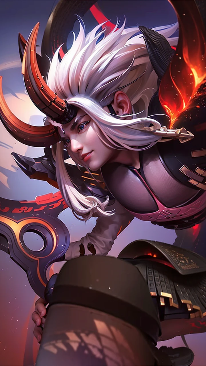 masculine male, masterpiece, ((perfect eyes)) best quality, (semirealism:1.9), beautiful lighting, (extremely detailed CG unity 4k fhd wallpaper), High Detail, Sharp focus, dramatic outdoors, 1 boy ,19 years old, white hair, light purpel eyes, smile.
