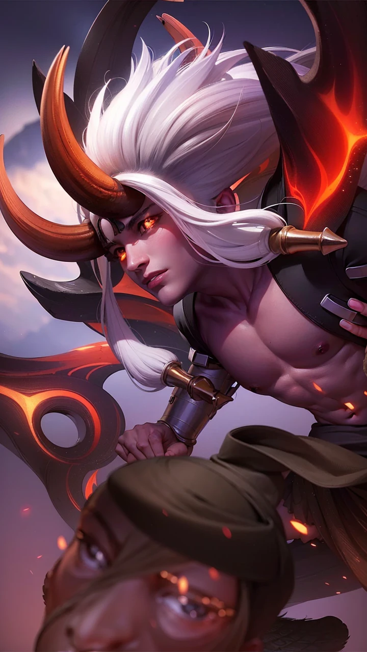 masculine male, masterpiece, ((perfect eyes)) best quality, (semirealism:1.9), beautiful lighting, (extremely detailed CG unity 4k fhd wallpaper), High Detail, Sharp focus, dramatic outdoors, 1 boy ,19 years old, white hair, light purpel eyes, smile.