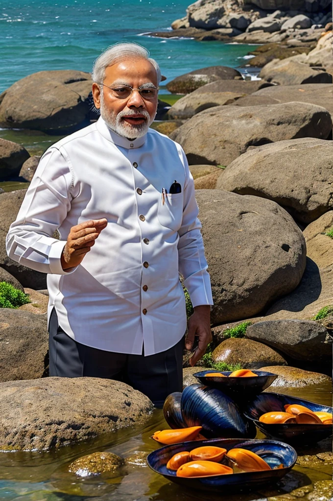 Prime Minister of India sri narendra modi with mussels