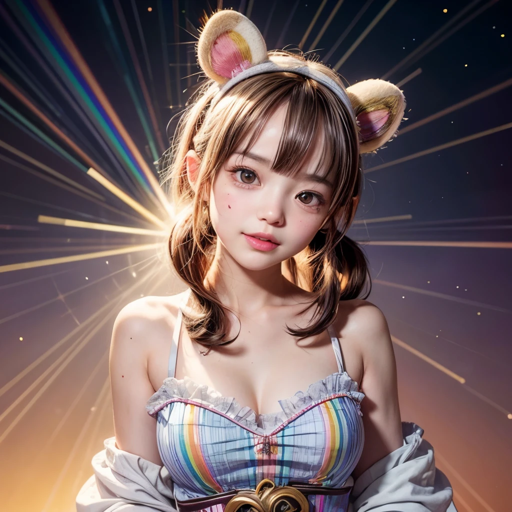 NSFW, 8k, High-level, absurd, masterpiece, best quality, primitive, very detailed CG, very detailed wallpaper, perfect lighting, Extremely detailed (((The personifying " Tony Tony Chopper " as a Little Girl))), MysticSight, Tyndall effect, Tyndall scattering, Studio gray background with (many Dazzling RainbowColor particles BokeH:1.28), (RoundlyButts, ThighGap), (Exposed:0.4), (Assfocus with looking ahead), BREAK (NOGIZAKA face variations) Extremely Detailed very KAWAII face variations, perfect anatomy, Childish, captivating gaze, elaborate detailed Eyes with (sparkling highlights:1.28), long eyelashes、Glossy RED Lips with beautiful details, Coquettish tongue, Rosy cheeks, Radiant PearlSkin with clear transparency . { (Dynamic LifeLike expressions:1.4) | :d) }, (large eyes:-1) .