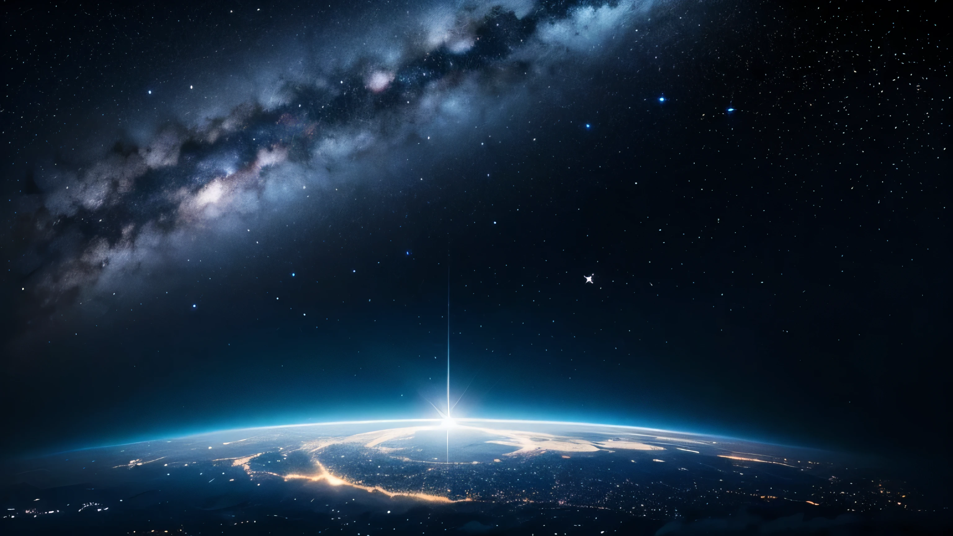 Generate an image of a night sky filled with sparkling stardust.