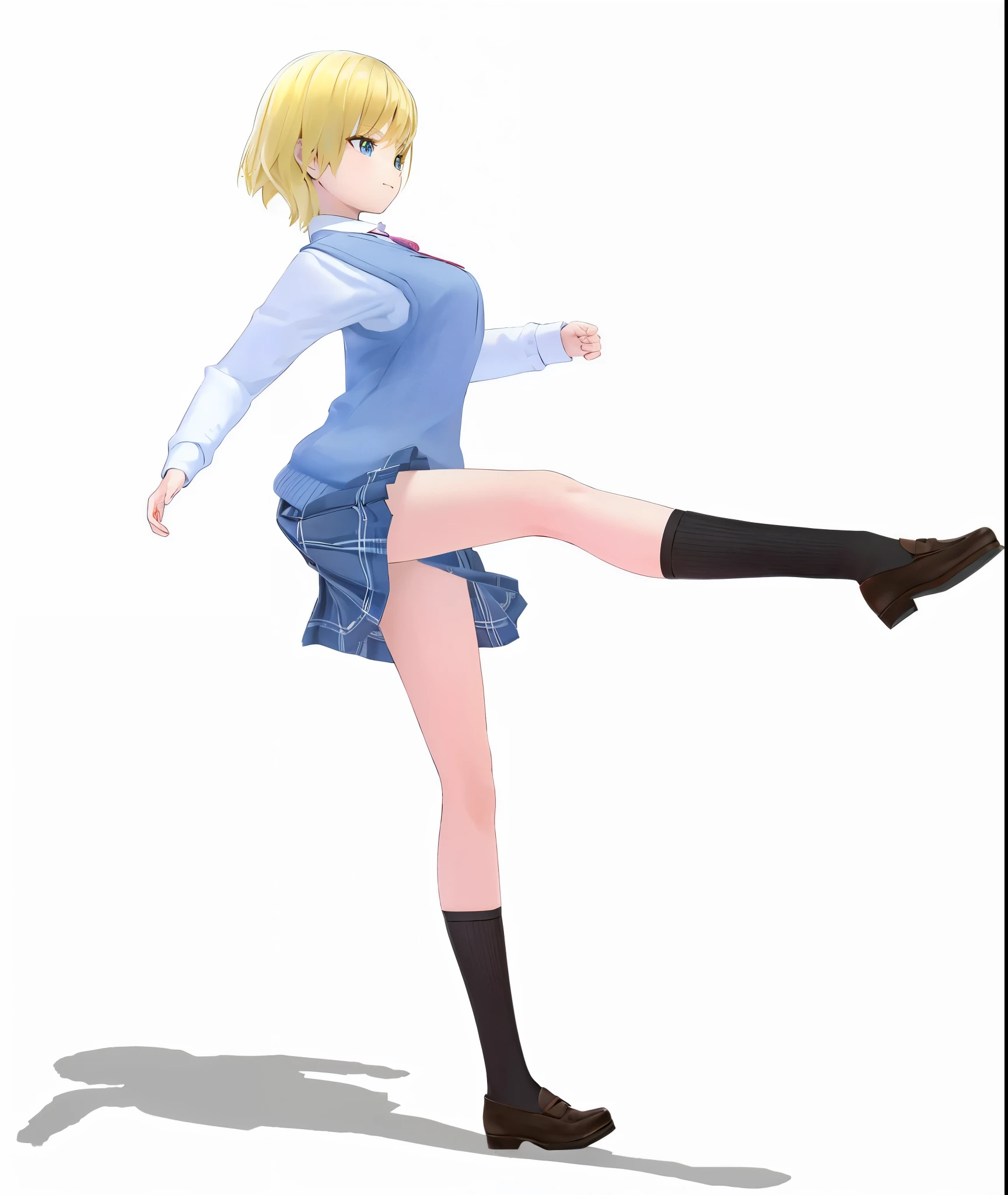 Highest quality、Anime painting、Clarify the lines、Wrinkles in clothes、Skin shading、loafers、The depiction of the hands is accurate、uniform