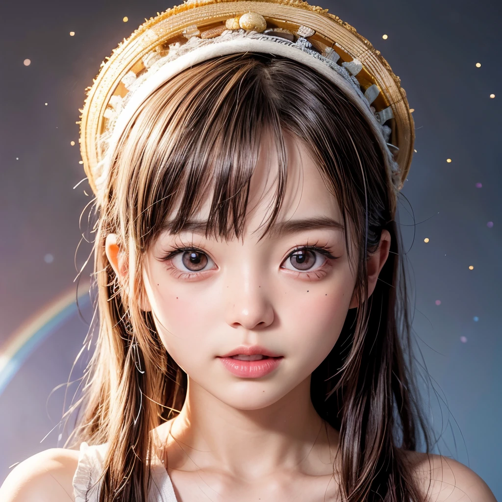 (Highly detailed CG Unity 8K wallpaper), the most beautiful works of art in the world, , 10 years old, blonde, twin tails, slim and young body, white skin, topless,  with beautiful face, bubble, shiny bubbles, bubbles, color shining in bubble, reflective bubbles, bubbles, bubbles all around, turning into bubble