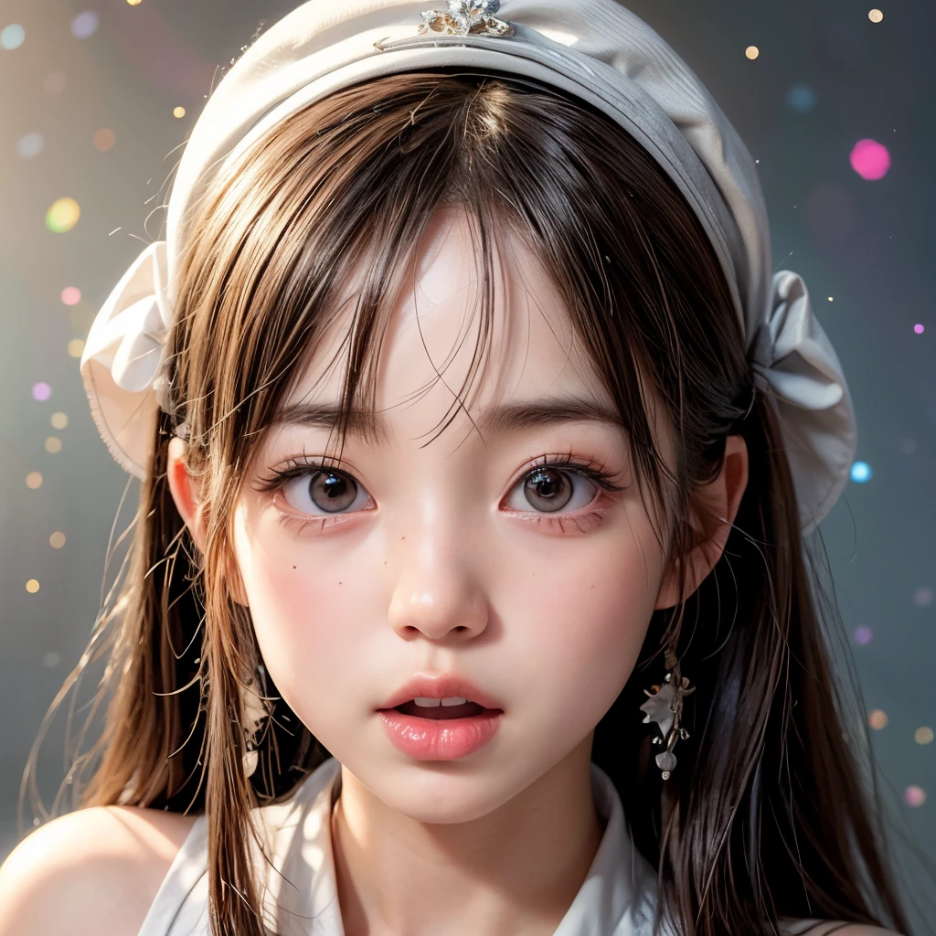 NSFW, 8k, High-level, absurd, masterpiece, best quality, primitive, very detailed CG, very detailed wallpaper, perfect lighting, Extremely detailed (((The personifying " Usopp " as a Little Girl))), MysticSight, Tyndall effect, Tyndall scattering, Studio gray background with (many Dazzling RainbowColor particles BokeH:1.28), (RoundlyButts, ThighGap), (Exposed:0.4), (Assfocus with looking ahead), BREAK (NOGIZAKA face variations) Extremely Detailed very KAWAII face variations, perfect anatomy, Childish, captivating gaze, elaborate detailed Eyes with (sparkling highlights:1.28), long eyelashes、Glossy RED Lips with beautiful details, Coquettish tongue, Rosy cheeks, Radiant PearlSkin with clear transparency . { (Dynamic LifeLike expressions:1.4) | :d) }, (large eyes:-1) .