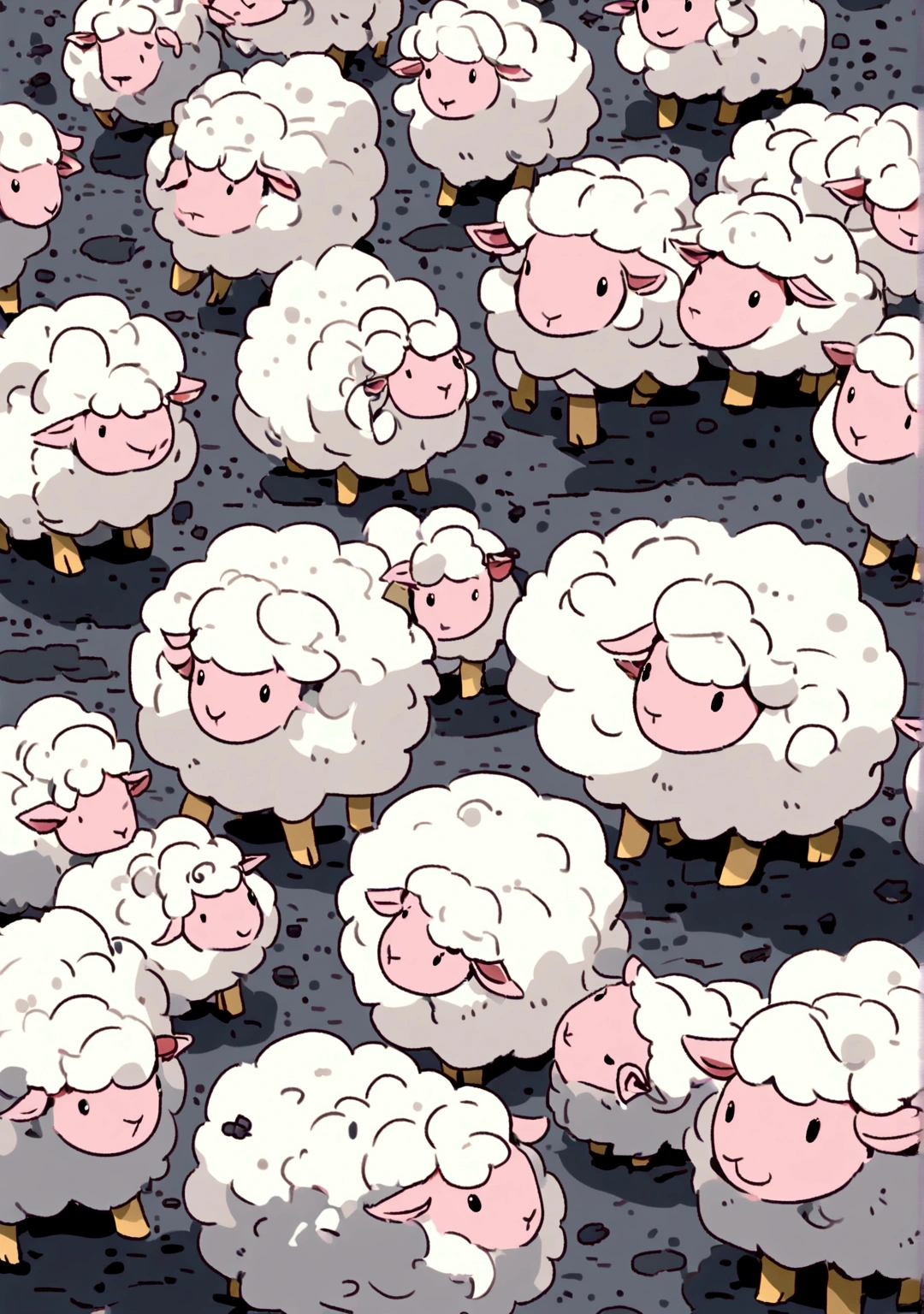 Lunar Surface, Very cute happy sheep,