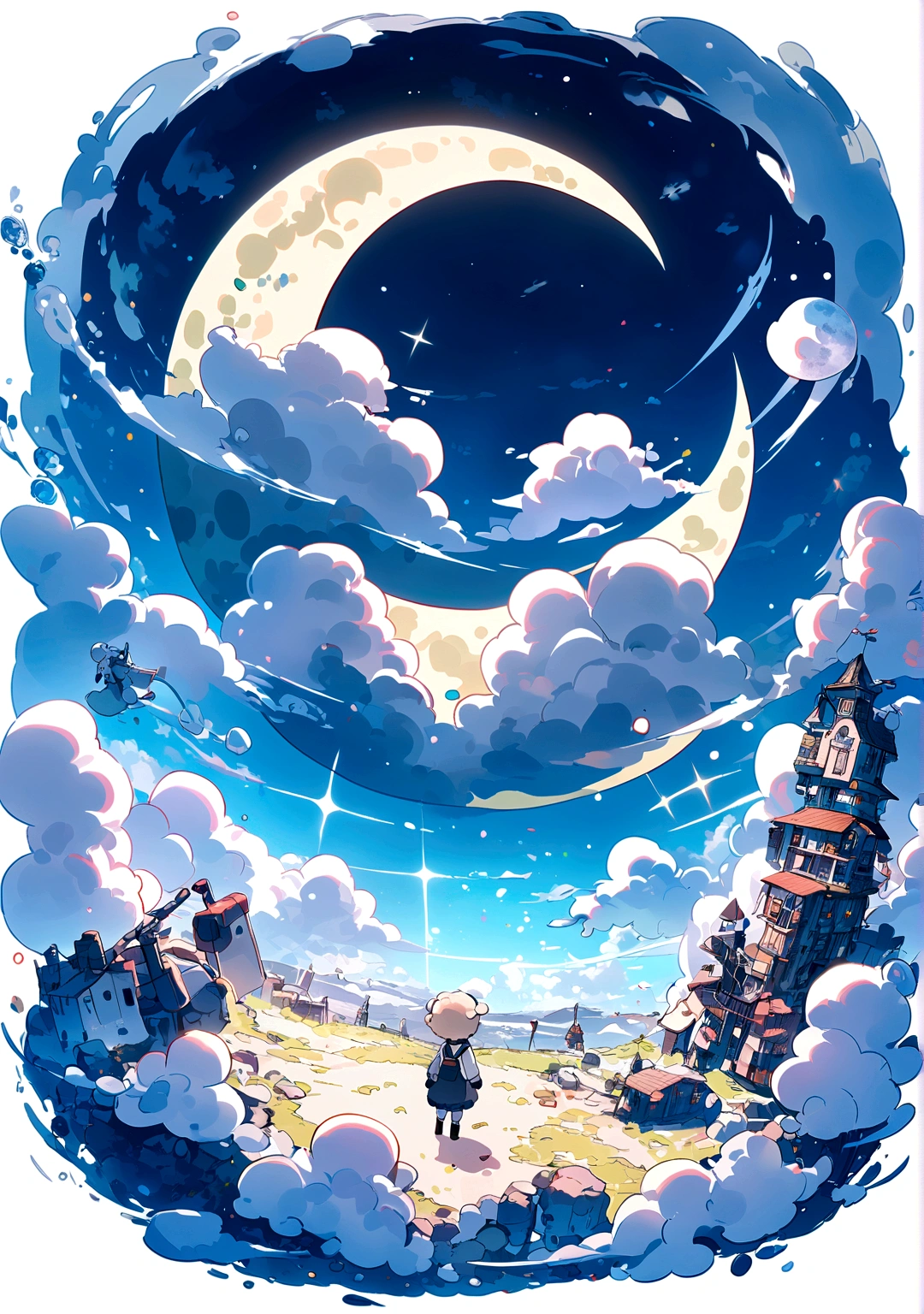 Very cute sheep on the moon