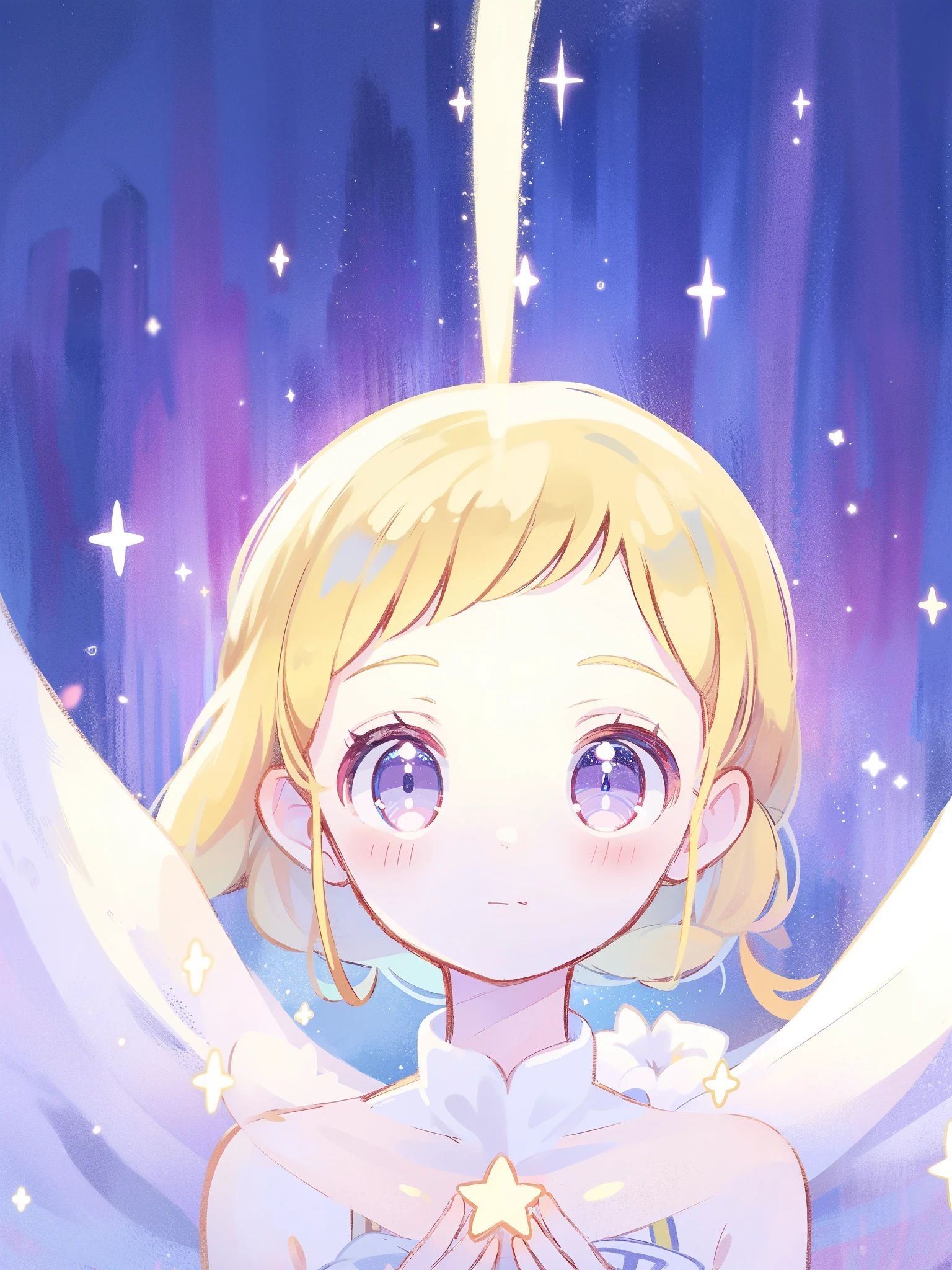 complex background, wishing star background, magical girl wearing an ethereal mystical pink translucent dress that reflects the stars, close up, sparkling detailed eyes, golden ratio face, perfect composition, perfume promo art, mystic, complex drawing, highly detailed, Covergirl brand, promo art, artistic rendition, ethereal, starry night, midjourney style