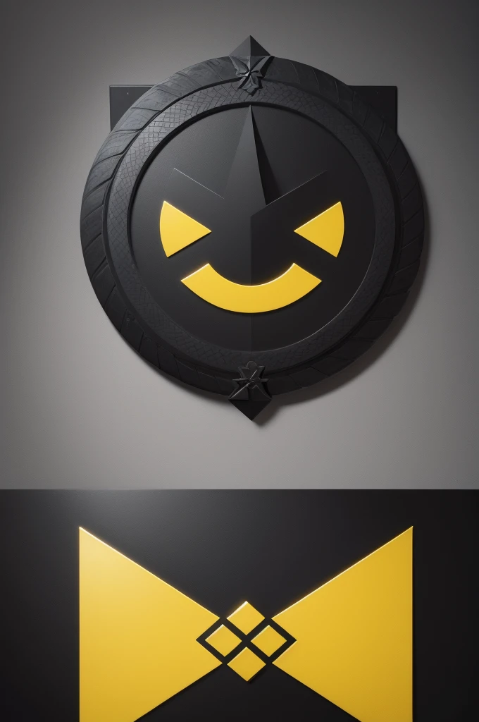 Create a logo with a black Maltese cross with white edges and a coiled yellow snake 
