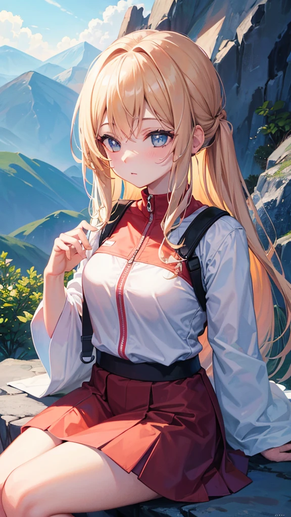 girl ,meditating, on the mountain ,feel relaxed, feel calm 