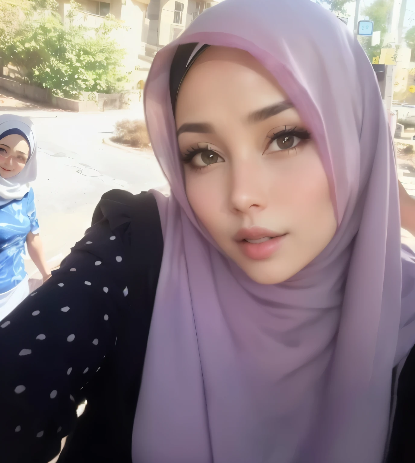 there is a woman wearing a hijab and a in the background, picture, old picture, real ungine, faridah malik, 30 years old woman, 3 0 years old woman, potrait, siya oum, a picture, sie boob, 2 , hijab, help me, 2 8 years oldby Naza