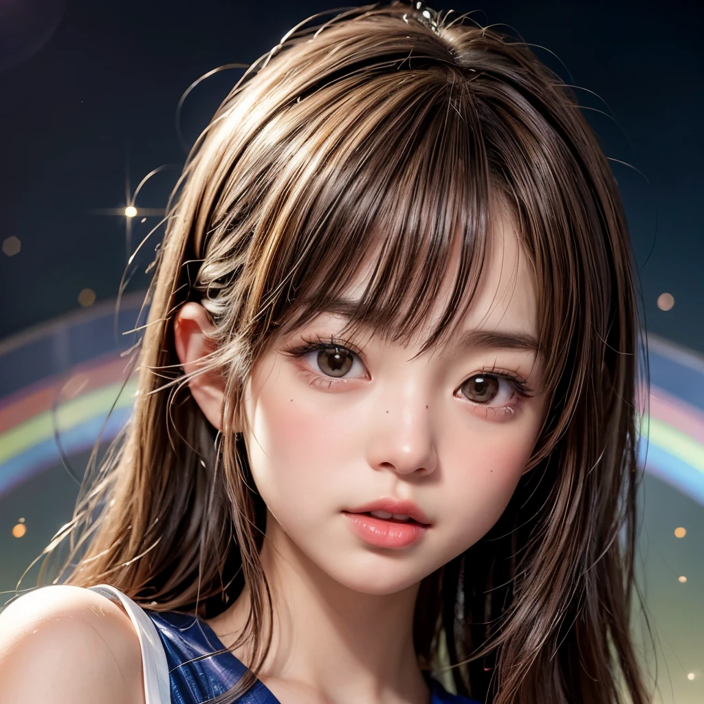 NSFW, 8k, High-level, absurd, masterpiece, best quality, primitive, very detailed CG, very detailed wallpaper, perfect lighting, Extremely detailed (((The personifying " Bisque doll " as a  Girl))), MysticSight, Tyndall effect, Tyndall scattering, Studio gray background with (many Dazzling RainbowColor particles BokeH:1.28), (RoundlyButts, ThighGap), (Exposed:0.4), (Assfocus with looking ahead), BREAK (NOGIZAKA face variations) Extremely Detailed very KAWAII face variations, perfect anatomy, Childish, captivating gaze, elaborate detailed Eyes with (sparkling highlights:1.28), long eyelashes、Glossy RED Lips with beautiful details, Coquettish tongue, Rosy cheeks, Radiant PearlSkin with clear transparency . { (Dynamic LifeLike expressions:1.4) | :d) }, (large eyes:-1) .