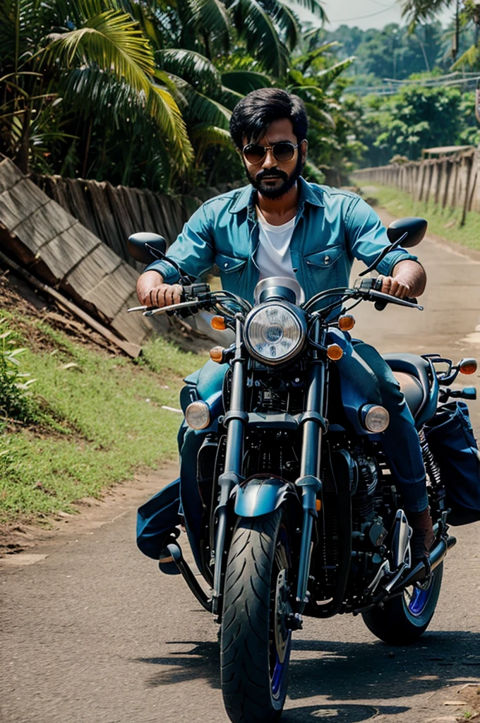 Animated image of boy sit on Yamaha rx 100 in kerala