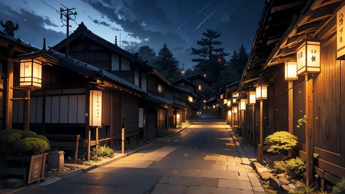 Japan countryside、night、Firefly Light、nostalgic