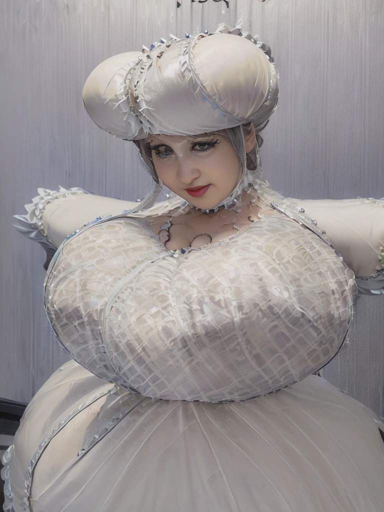 Very detailed、Masterpiece、highest quality、High resolution、8K、Full body photo、One girl、Silver Hair、smile、(((Maid Costume:2)))、(((Big Breasts:1.2)))、(((Very big breasts:1.2)))、(((huge boobs:1.2)))、(((超huge boobs:1.2)))、(((Incredibly huge boobs:1.2)))、(((Unbelievably huge boobs:1.2)))、(((Huge)))、(((超Huge)))、(((The biggest breasts in the world)))、