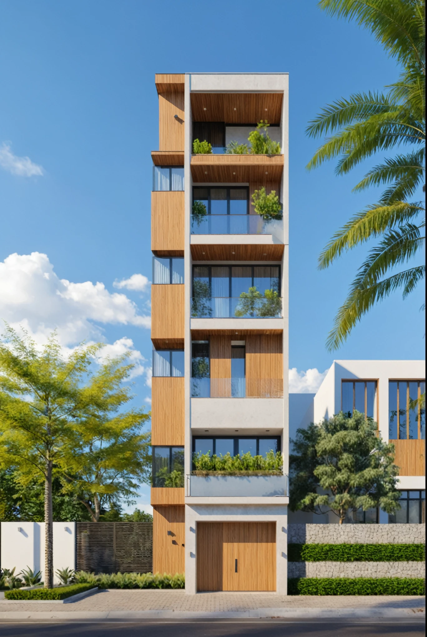 Raw photo,Masterpiece, high quality, best quality, authentic, super detail,
exterior, outdoors, house style modern on the street, glass windows, gate, wooden ceiling,
road,pavement, trees, sky, cloud, (daylight:1.1)