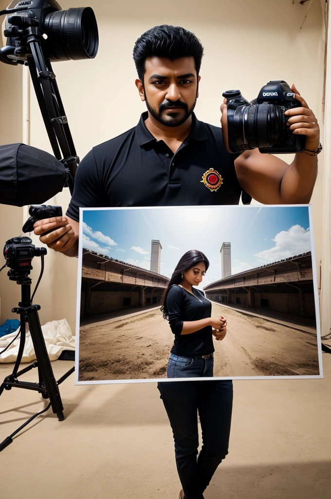 Create a logo for a photography named vinayak photo studio 