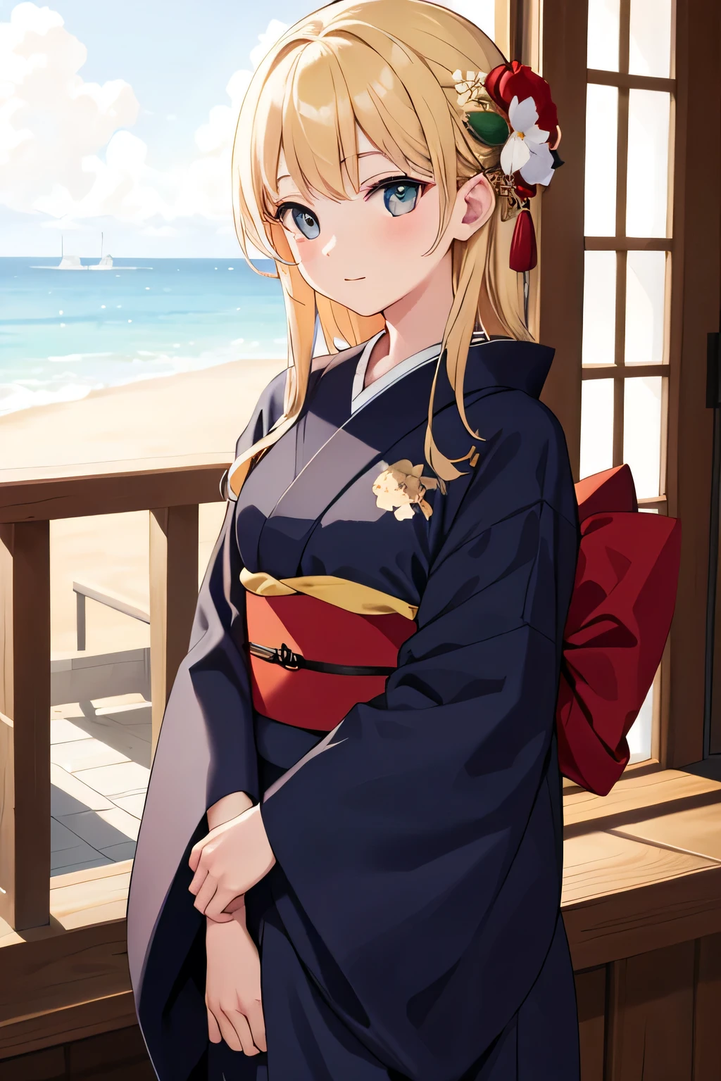 ((highest quality)), ((masterpiece)), (be familiar with), perfect face, a girl, kimono, cool beauty