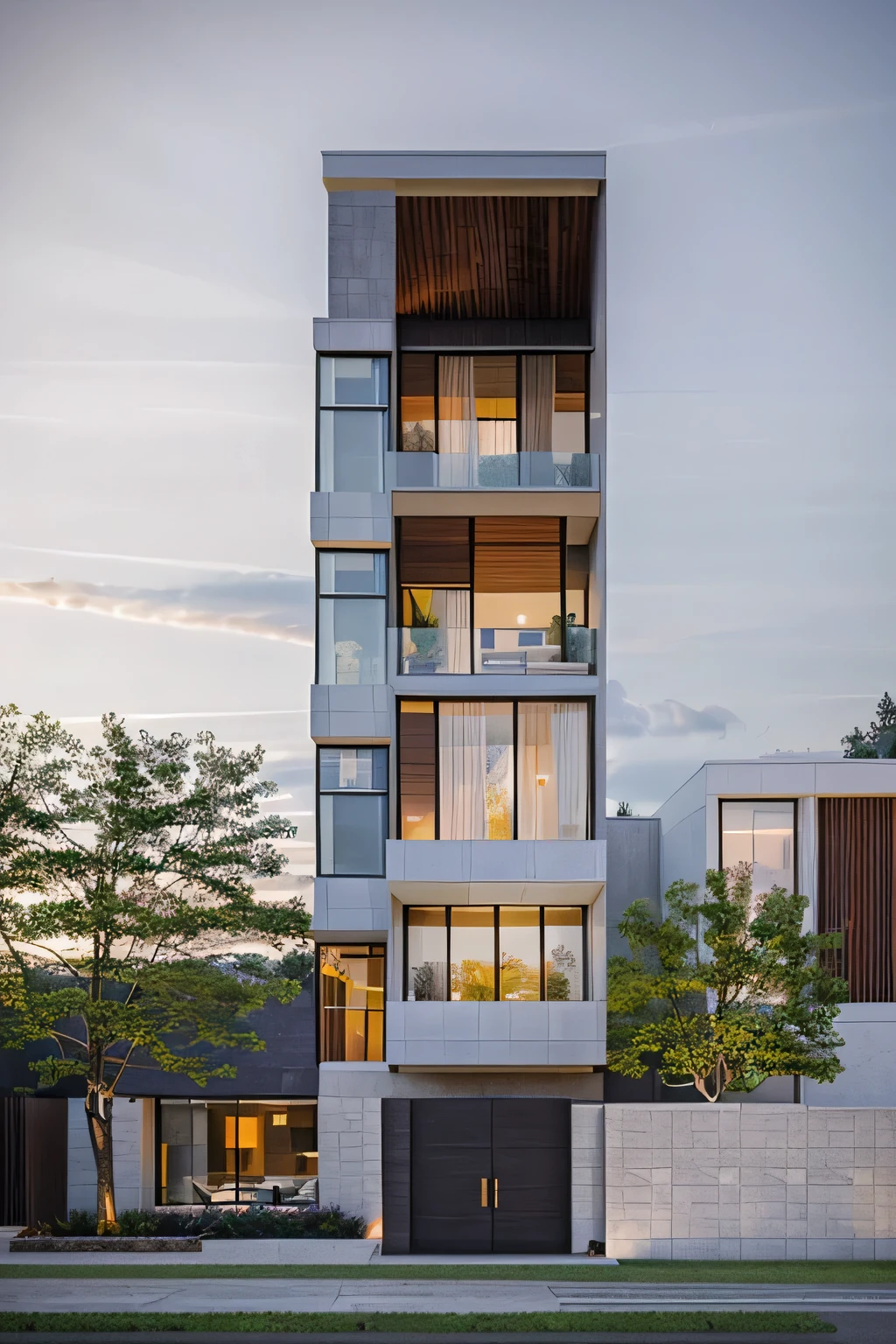 villa modern,night, Realistic, exterior, sunlight, house, RAW photo, 8k uhd, dslr, (high detailed skin:1.3), soft lighting, ultra quality, film grain, Fujifilm XT3, sharp image, best quality, authentic, hight quality,