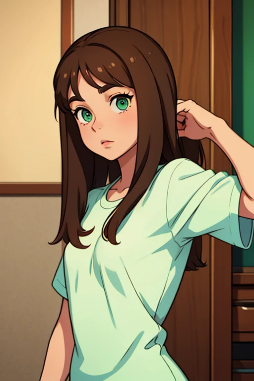 girl with green eyes and brown hair