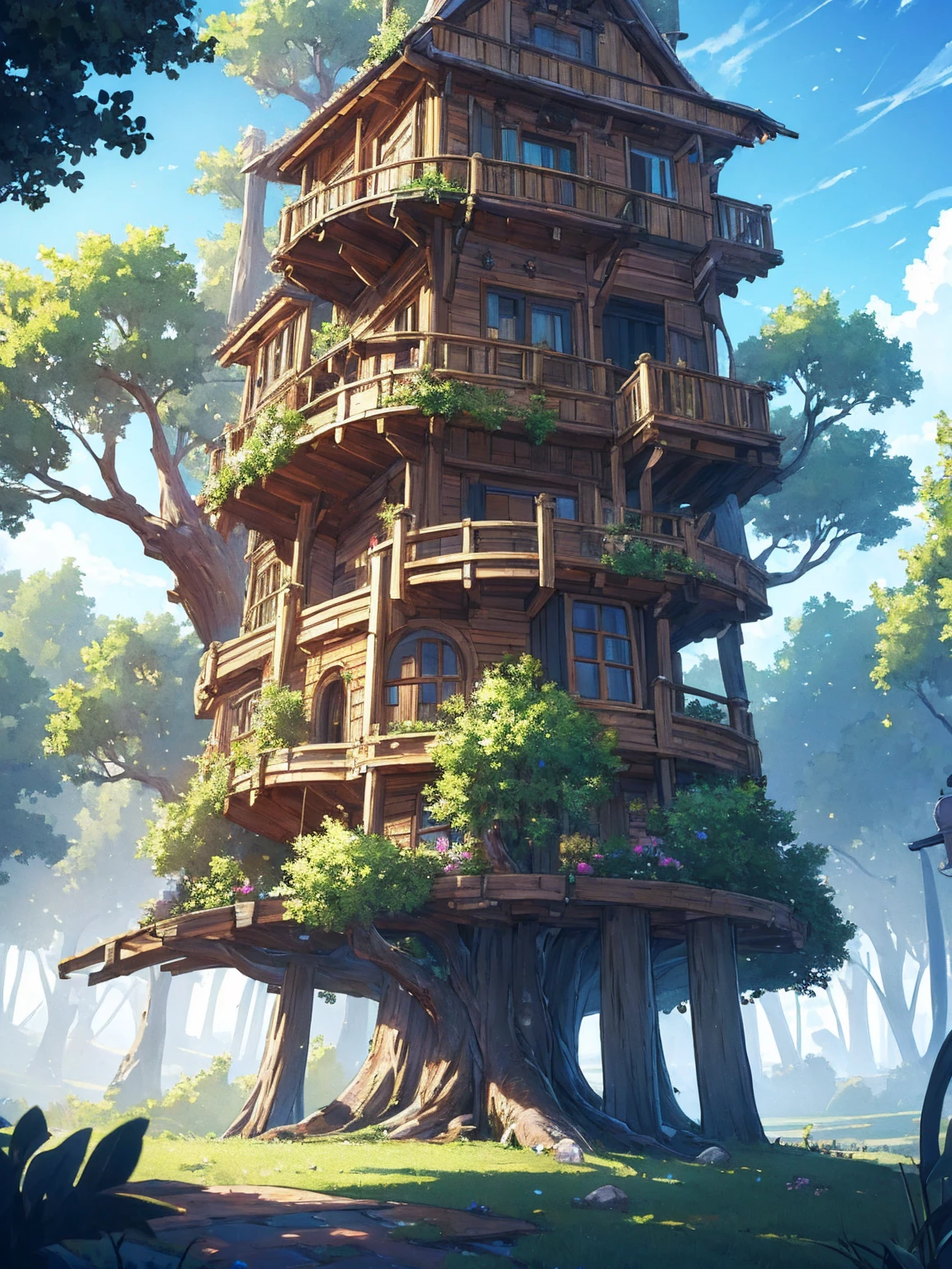 (((Masterpiece))), best quality, ultra-detailed CG unity 8k wallpaper, treehouse