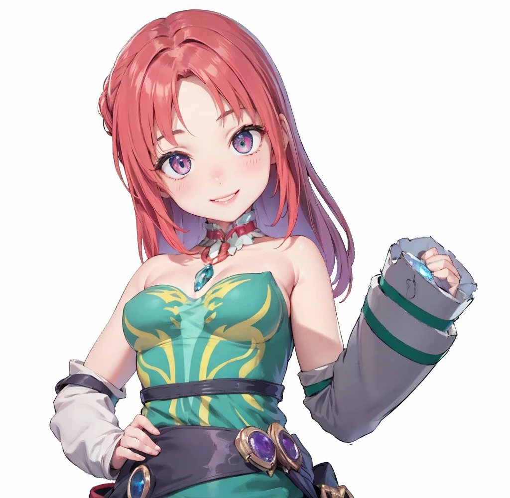 beautiful girl,smile,Blue Eyes,Jewelry on the chest,4K,8K,Highest quality